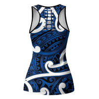 Aotearoa Maori Kowhaiwhai Hollow Tank Top Kikorangi Puhoro and Patiki