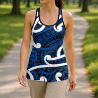 Aotearoa Maori Kowhaiwhai Hollow Tank Top Kikorangi Puhoro and Patiki