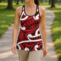 Aotearoa Maori Kowhaiwhai Hollow Tank Top Whero Puhoro and Patiki