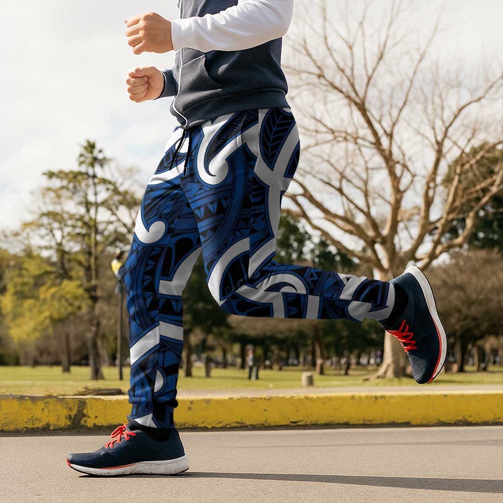 Aotearoa Maori Kowhaiwhai Jogger Pants Kikorangi Puhoro and Patiki