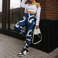 Aotearoa Maori Kowhaiwhai Jogger Pants Kikorangi Puhoro and Patiki