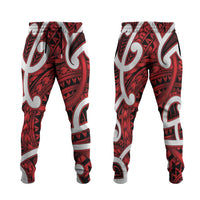 Aotearoa Maori Kowhaiwhai Jogger Pants Whero Puhoro and Patiki