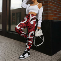 Aotearoa Maori Kowhaiwhai Jogger Pants Whero Puhoro and Patiki