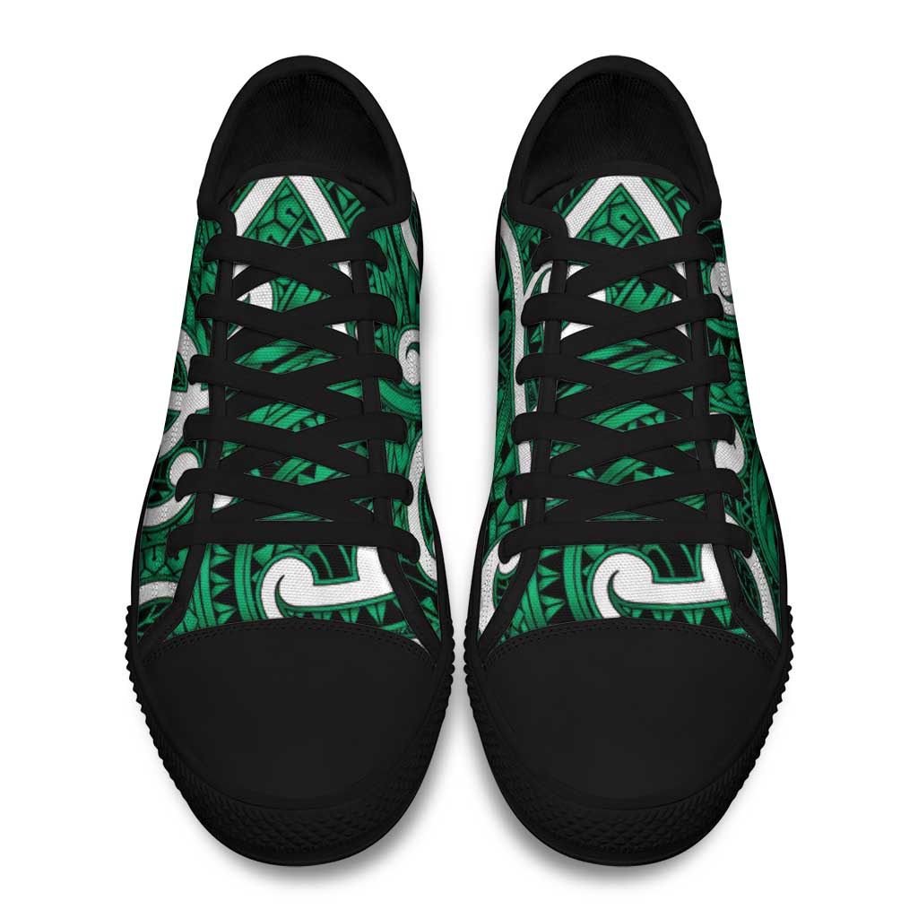 Aotearoa Maori Kowhaiwhai Low Top Shoes Kakariki Puhoro and Patiki