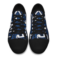 Aotearoa Maori Kowhaiwhai Low Top Shoes Kikorangi Puhoro and Patiki