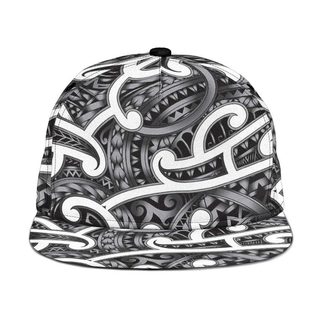 Aotearoa Maori Kowhaiwhai Snapback Cap Kiwikiwi Puhoro and Patiki