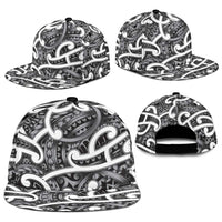 Aotearoa Maori Kowhaiwhai Snapback Cap Kiwikiwi Puhoro and Patiki