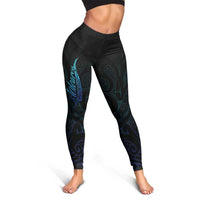 Aotearoa New Zealand Leggings Koru Fern Blue Gradient - Polynesian Pride