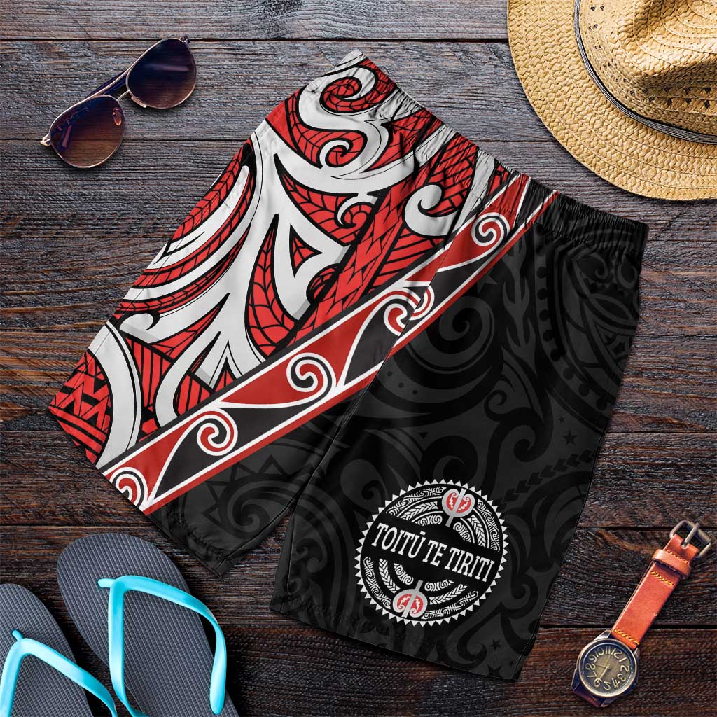 Aotearoa Toitu Te Tiriti Shorts for Men Honour The Treaty New Zealand LT01 Black - Polynesian Pride