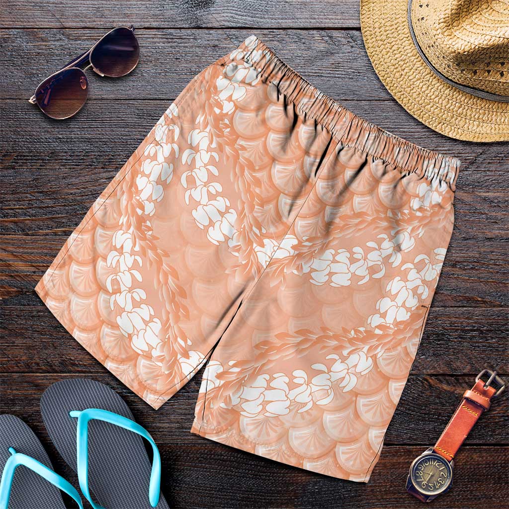 Apricot Mermaid Puakenikeni Maile Lei Shorts for Men