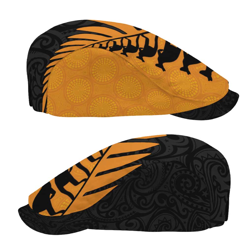 Australia New Zealand Rugby Jeff Hat Gold Aboriginal Wallabies and Maori Black Fern - Polynesian Pride
