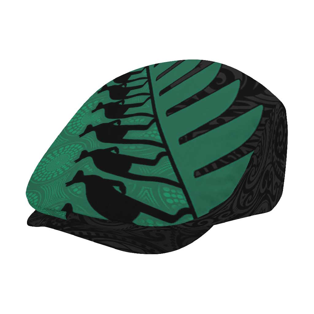 Australia New Zealand Rugby Jeff Hat Green Aboriginal Wallabies and Maori Black Fern - Polynesian Pride