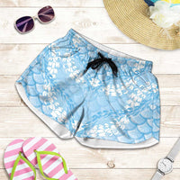 Baby Blue Mermaid Puakenikeni Maile Lei Shorts for Women