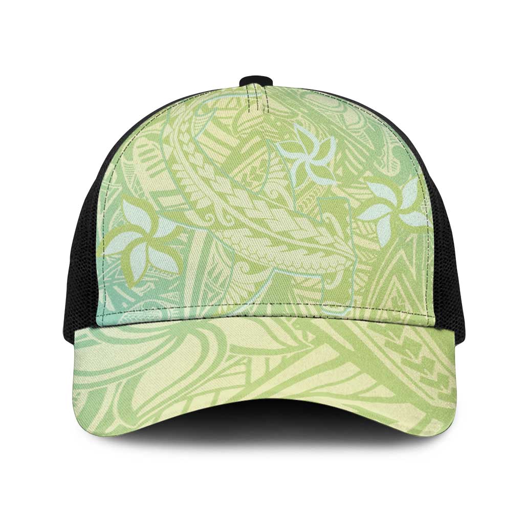 Baby Green Gradient Polynesia Baseball Net Cap Hawaiian Tribal Hammerhead Shark Tattoo - Polynesian Pride