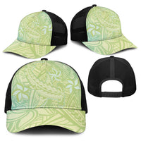Baby Green Gradient Polynesia Baseball Net Cap Hawaiian Tribal Hammerhead Shark Tattoo - Polynesian Pride