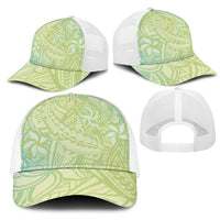Baby Green Gradient Polynesia Mesh Trucker Cap Hawaiian Tribal Hammerhead Shark Tattoo - Polynesian Pride