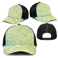 Baby Green Gradient Polynesia Mesh Trucker Cap Hawaiian Tribal Hammerhead Shark Tattoo - Polynesian Pride