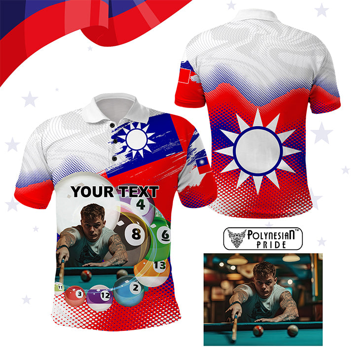 Custom Photo Taiwan Pool Champion Polo Shirt The Art of Perfect Precision CTM03