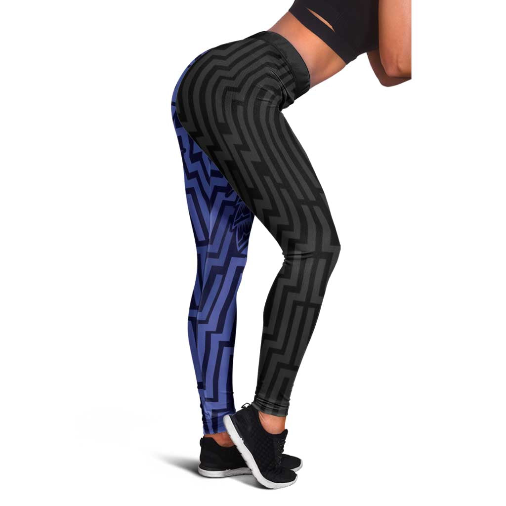 Basketball New Zealand Leggings Blue Maori Ta Moko Indigenous - Polynesian Pride