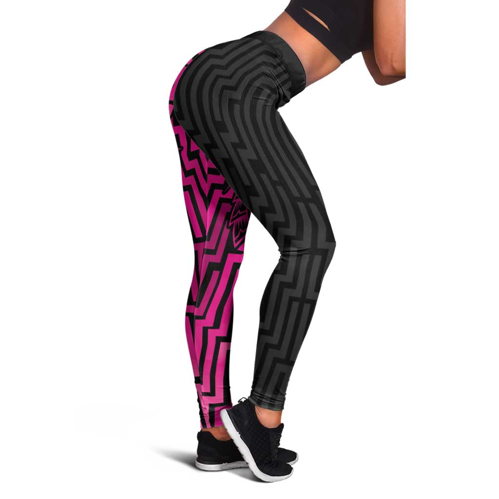 Basketball New Zealand Leggings Pink Maori Ta Moko Indigenous - Polynesian Pride