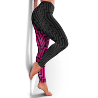 Basketball New Zealand Leggings Pink Maori Ta Moko Indigenous - Polynesian Pride