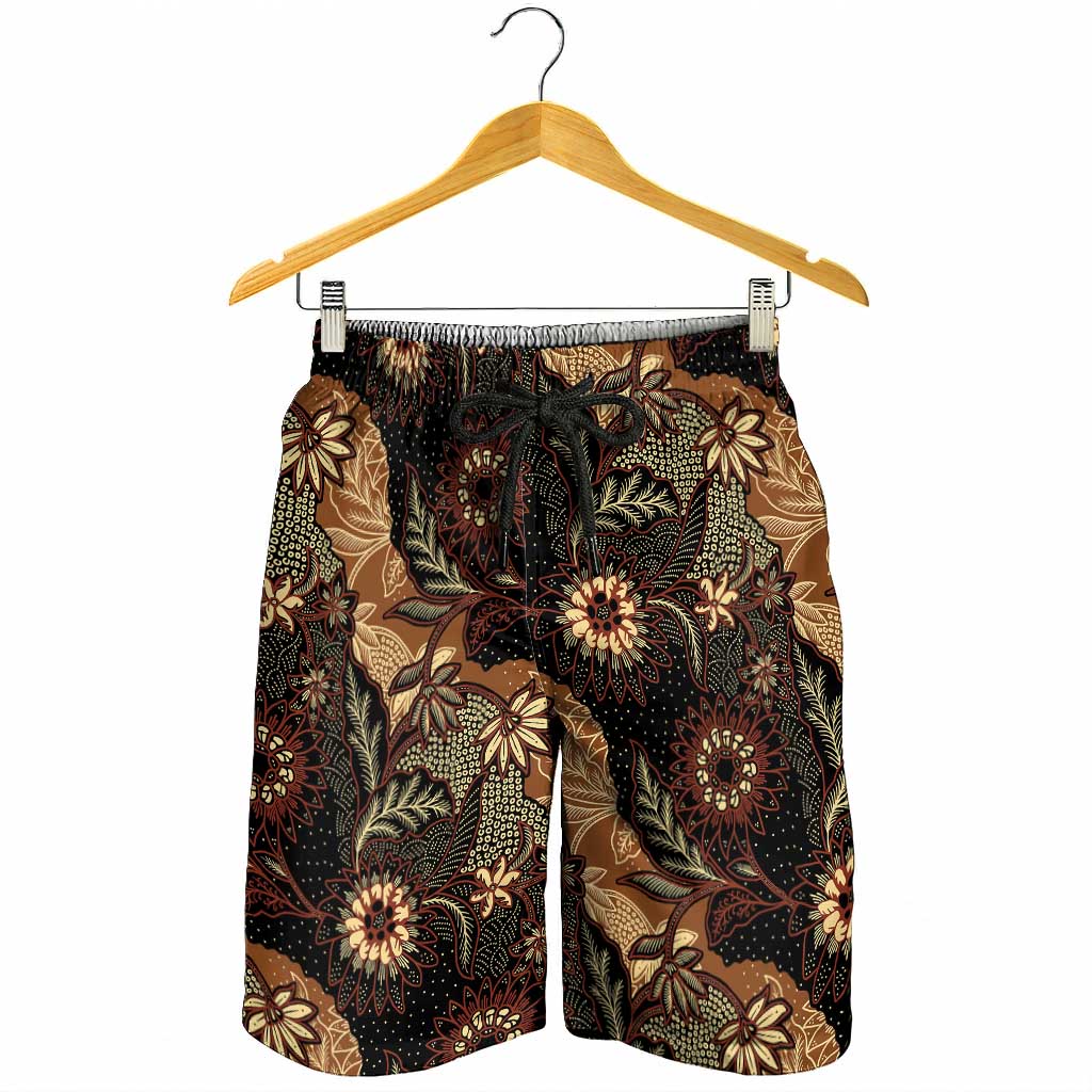 Batik Pedalaman Semen Lereng Style Shorts for Men Indonesian Traditional Pattern LT01 - Polynesian Pride