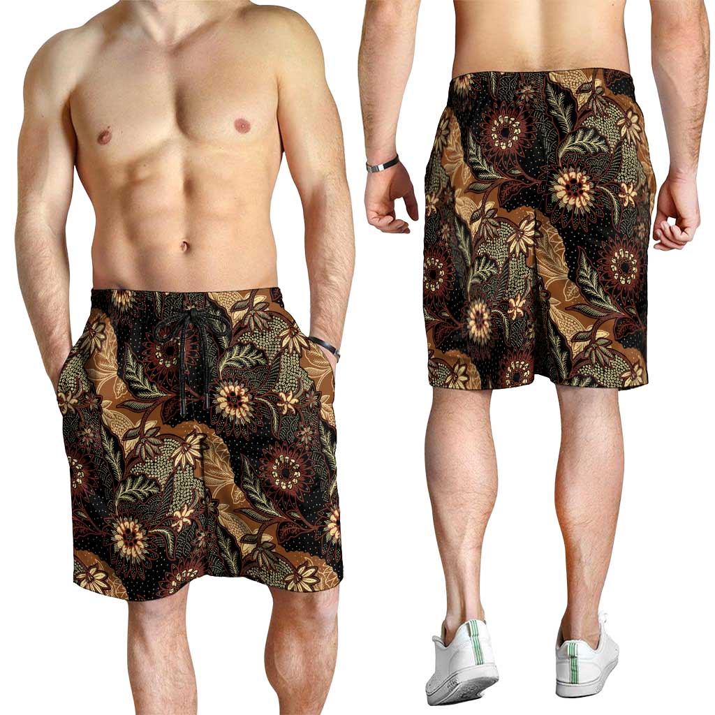 Batik Pedalaman Semen Lereng Style Shorts for Men Indonesian Traditional Pattern LT01 - Polynesian Pride