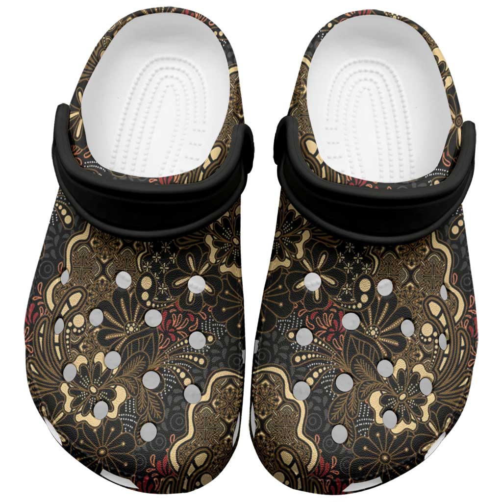 Batik Sekar Jagad Clogs Shoes Indonesian Traditional Pattern