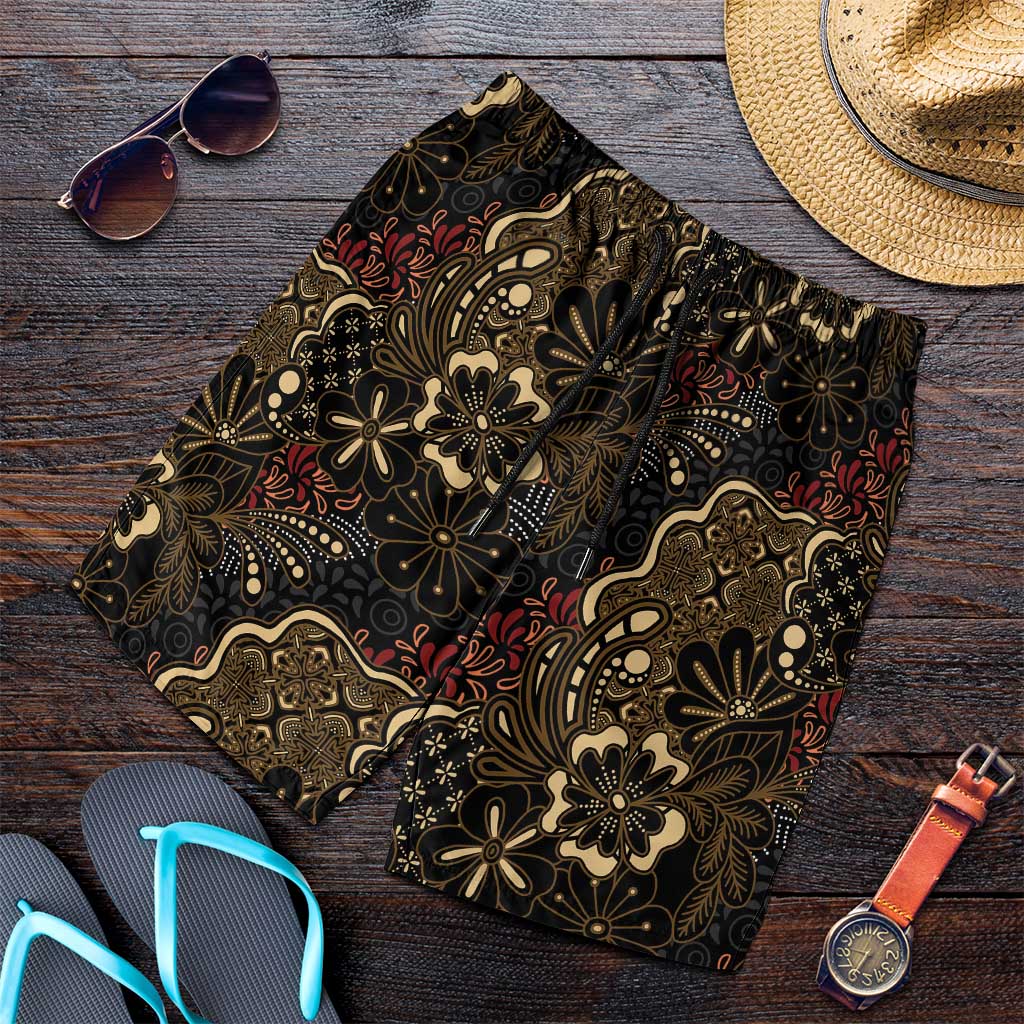 Batik Sekar Jagad Shorts for Men Indonesian Traditional Pattern