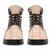 Beige Palaka Quilt Hawaii All Season Boots Traditional Hawaii-plaid Pattern - Polynesian Pride