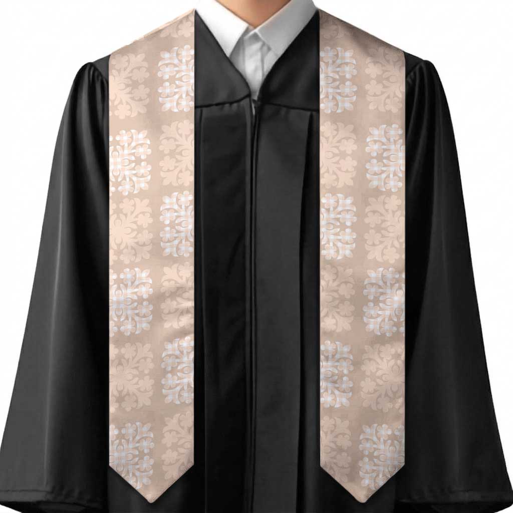 Beige Palaka Quilt Hawaii Graduation Stole Traditional Hawaii-plaid Pattern - Polynesian Pride