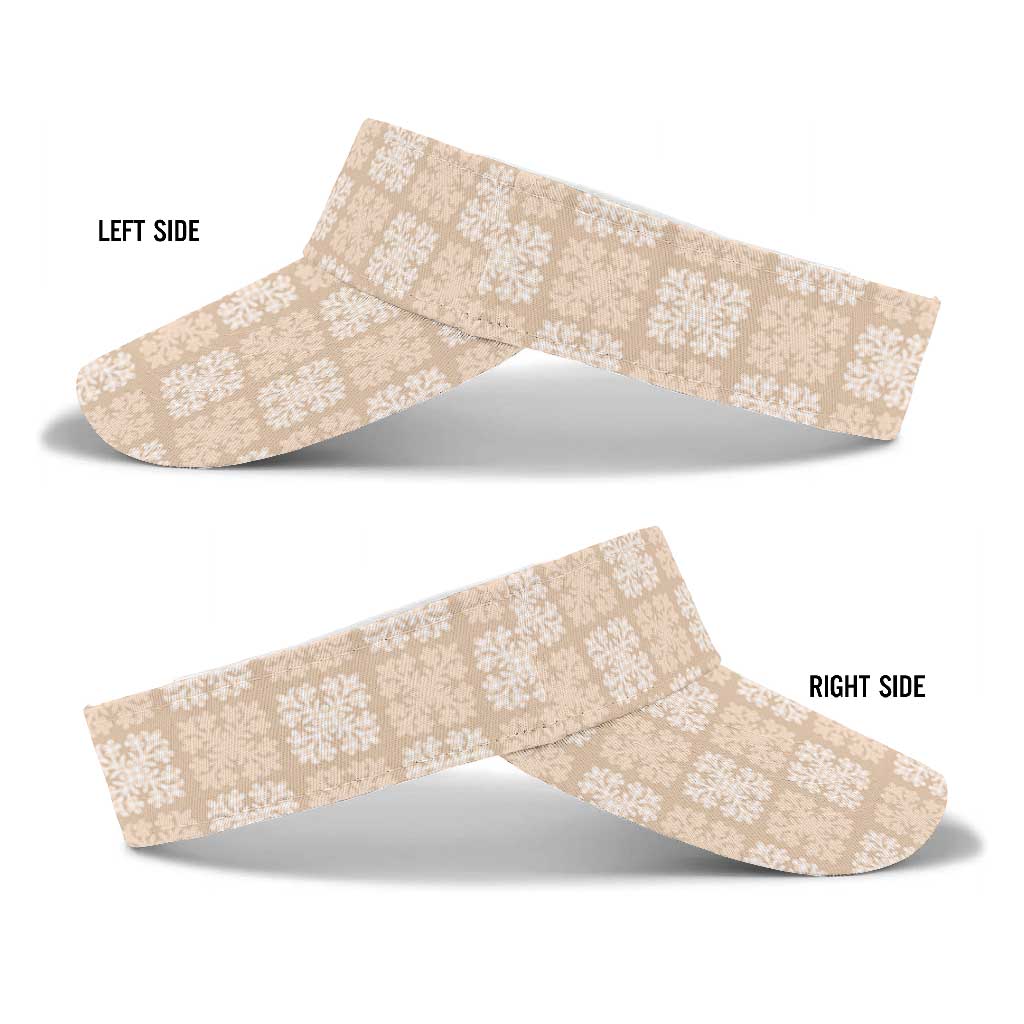 Beige Palaka Quilt Hawaii Sun Visor Cap Traditional Hawaii-plaid Pattern