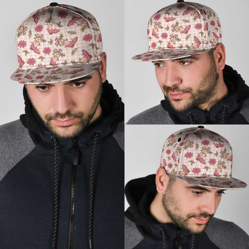 Beige Paniolo Palaka Hawaiian Cowgirl Christmas Snapback Cap - Polynesian Pride
