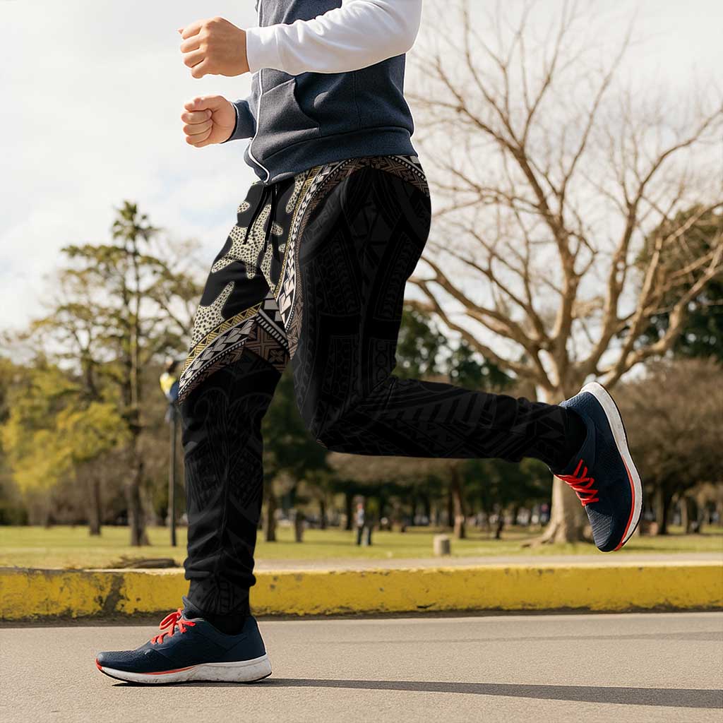 Beige Polynesian Starfish Unique Pattern Jogger Pants