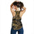 Black and Gold Polynesia Women Racerback Tank Plumeria Tattoo With Polynesian Pattern - Polynesian Pride