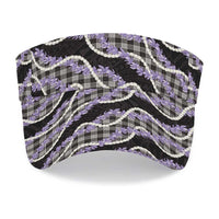 Black Hawaii Palaka Honohono Pikake Sun Visor Cap Hawaiian Orchid Lei Polynesian Pattern