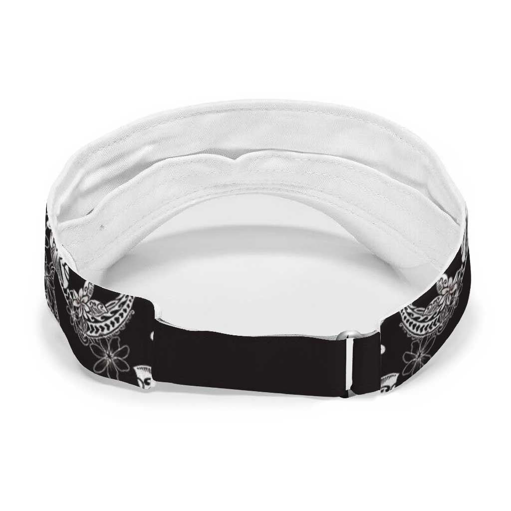 Black Palaka Hawaii Leis Sun Visor Cap Hawaiian-plaid Elegant Tropical Vibes