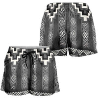 Black Taniko Aotearoa Shorts for Women Niho Taniwha Mix Poutama