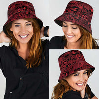 Black Tonga Kilisimasi Fiefia Bucket Hat Pacific Patchwork Xmas Vibes - Polynesian Pride