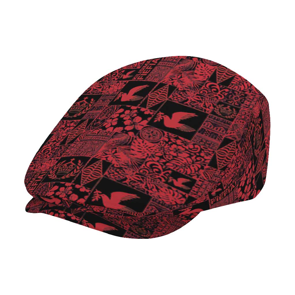Black Tonga Kilisimasi Fiefia Jeff Hat Pacific Patchwork Xmas Vibes - Polynesian Pride