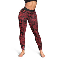 Black Tonga Kilisimasi Fiefia Leggings Pacific Patchwork Xmas Vibes LT9 - Polynesian Pride