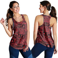 Black Tonga Kilisimasi Fiefia Women Racerback Tank Pacific Patchwork Xmas Vibes - Polynesian Pride