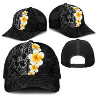 Black Tropical Plumeria With Galaxy Polynesian Art Baseball Net Cap - Polynesian Pride