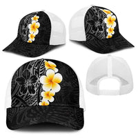 Black Tropical Plumeria With Galaxy Polynesian Art Baseball Net Cap - Polynesian Pride