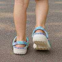 Blue Hawaii Palaka Honohono Pikake Clogs Shoes Hawaiian Orchid Lei Polynesian Pattern - Polynesian Pride