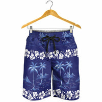 Blue Hawaii Palm Tree Hibiscus Shorts for Men Fantasy Summer Vibe LT01 - Polynesian Pride