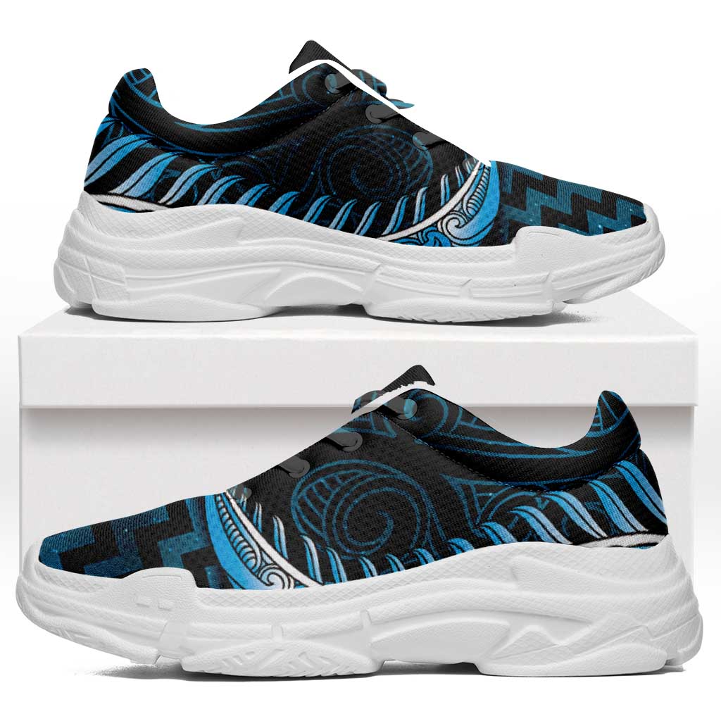 Blue Matariki New Zealand Chunky Sneakers Maori Poutama Galaxy Vibes