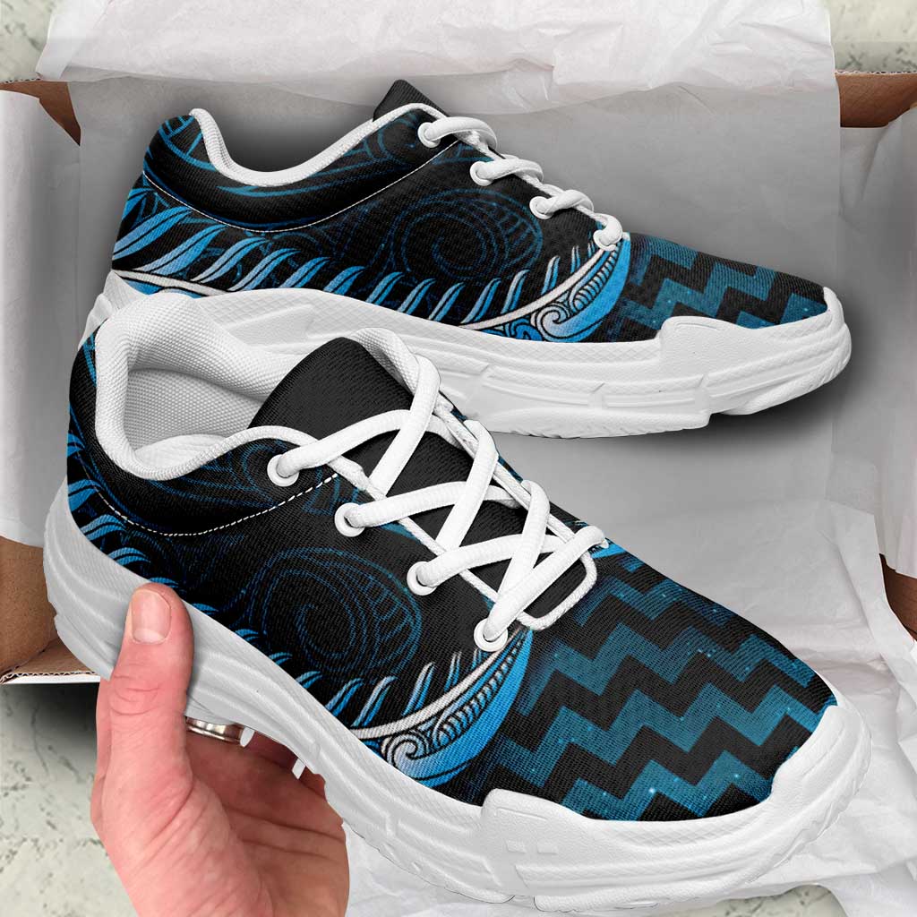 Blue Matariki New Zealand Chunky Sneakers Maori Poutama Galaxy Vibes