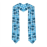 Blue Palaka Hawaii Graduation Stole Hawaiian Lehua Blossoms