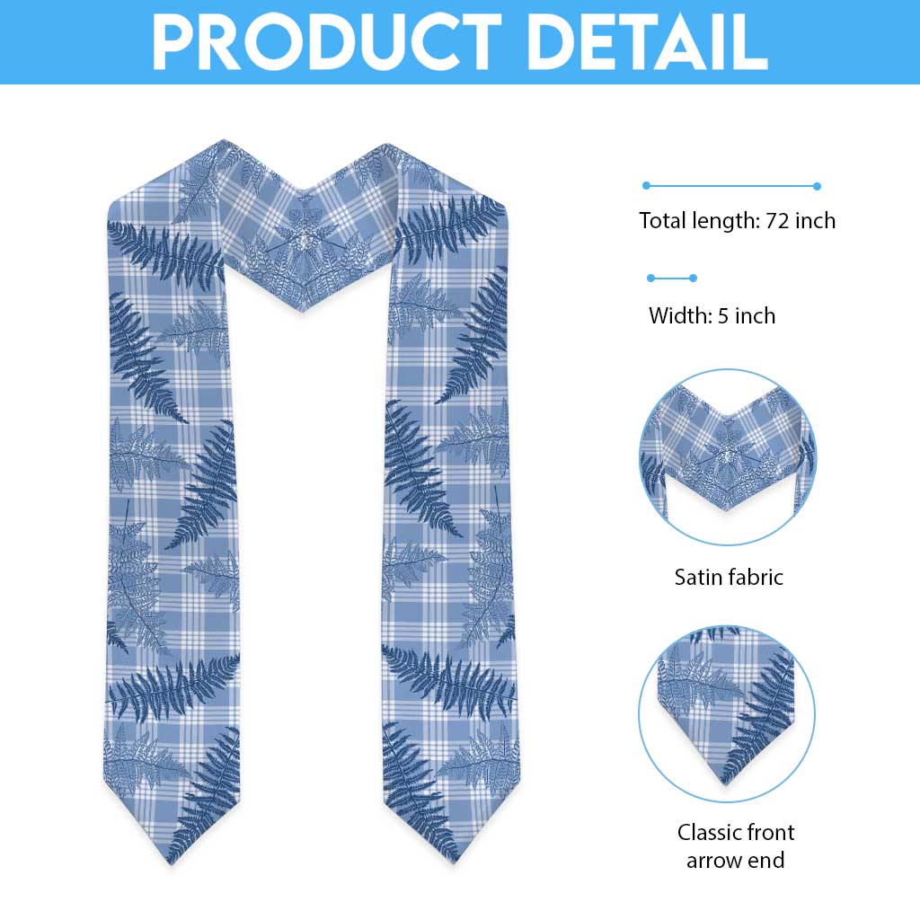 Blue Palaka Hawaii Palapalai Graduation Stole Hawaiian Fern